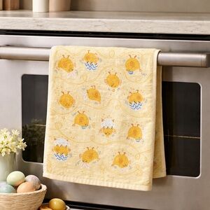 Easter Chick Kitchen Towel Yellow Spring Dish Towel Easter Decor